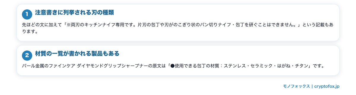 使えない刃が書かれている場所の要点を整理した図