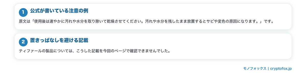 買ったあとに続けられる手入れの要点を整理した図
