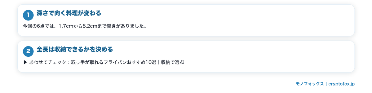 鍋を選ぶときに見る寸法の要点を整理した図