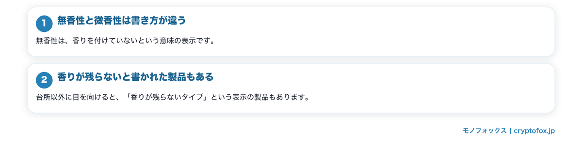 香りを抑えたい人の選び方の要点を整理した図
