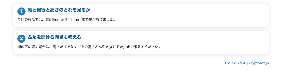 置き場所の測り方の要点を整理した図