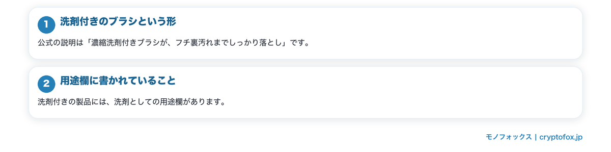 洗剤と組み合わせるときの要点を整理した図